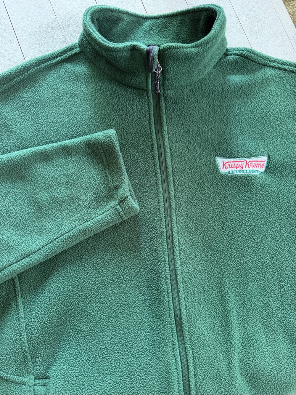 Krispy Kreme Employee Fleece Jkt  2XL Green Full Zip Embroidered Port Authority